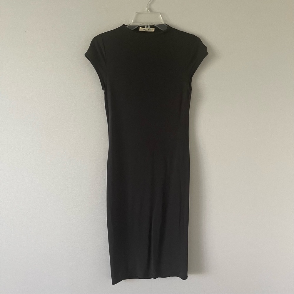 Mikey & Joey black bodycon midi shirt dress